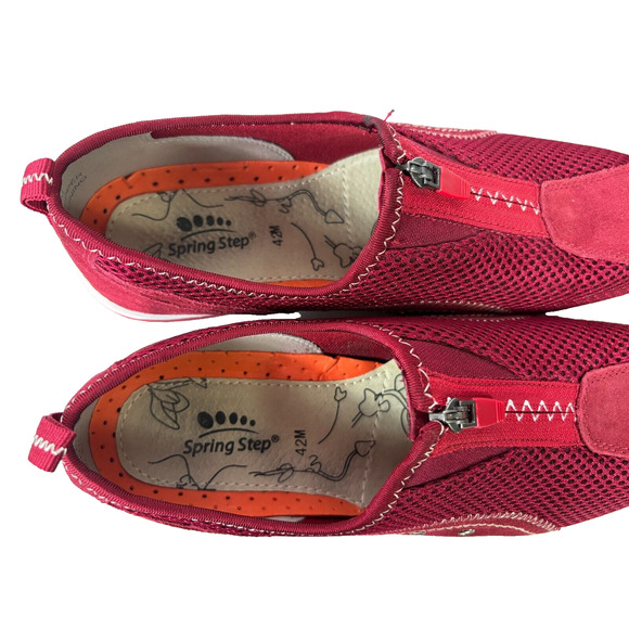 Spring Step Racer Womens Size EU 42M /US 10.5-11 Leather Upper Walking Shoes Red - Picture 7 of 11